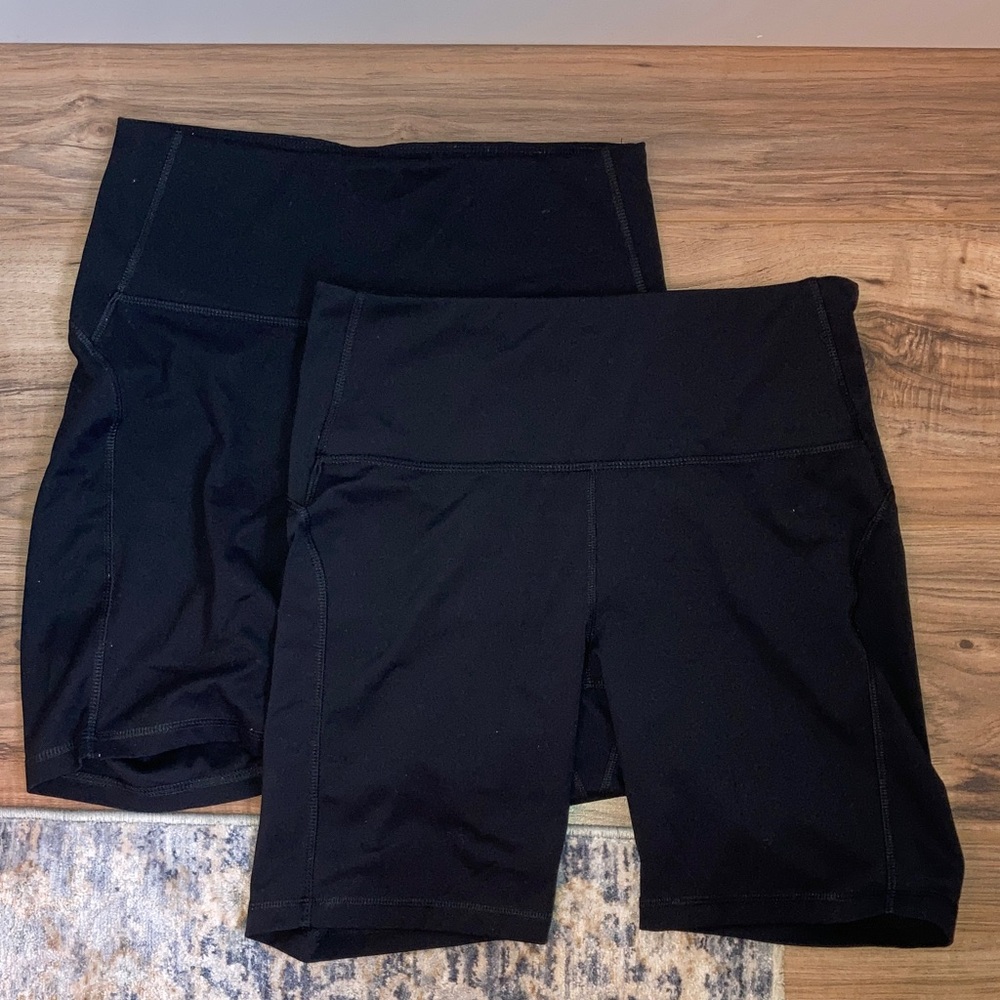 #44. all in motion - (2) Pairs of High-Waist Black Women’s Active Bike Shorts